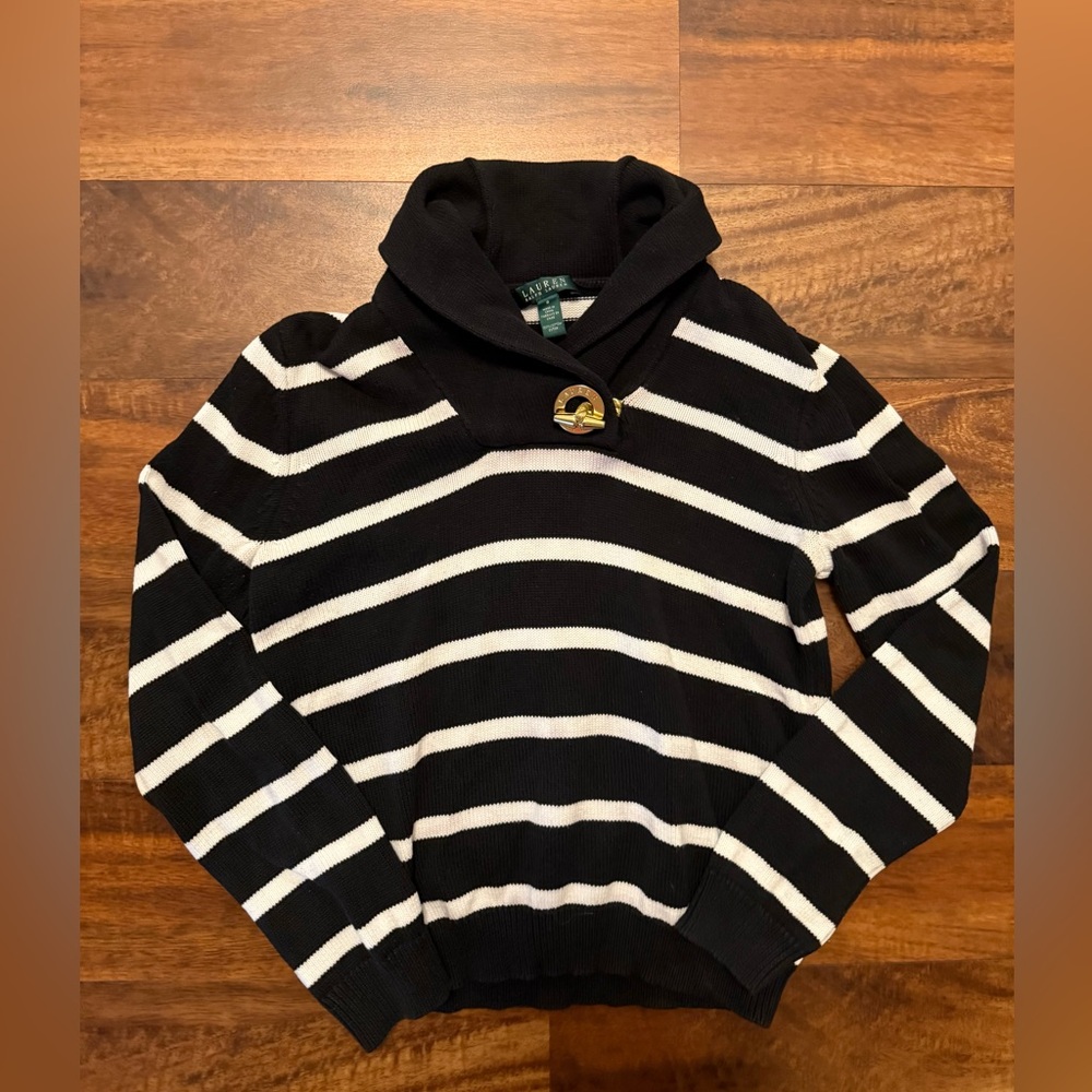 Ralph Lauren Nautical Gold Clasp Sweater Small